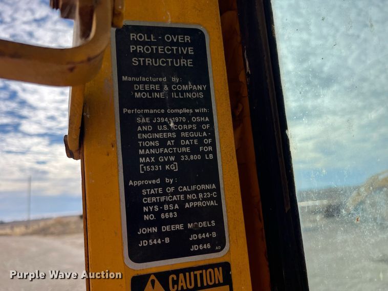 image for item DP2170 1975 John Deere 644BA  wheel loader