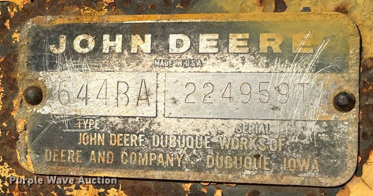 image for item DP2170 1975 John Deere 644BA  wheel loader