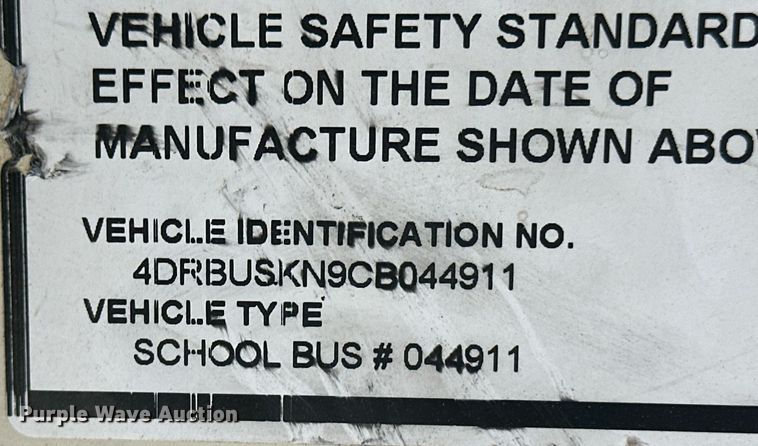 image for item IU9179 2012 International CE  school bus