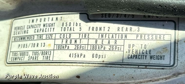 image for item KT9123 1987 Honda Accord