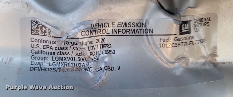 image for item KT9945 2020 Chevrolet Malibu