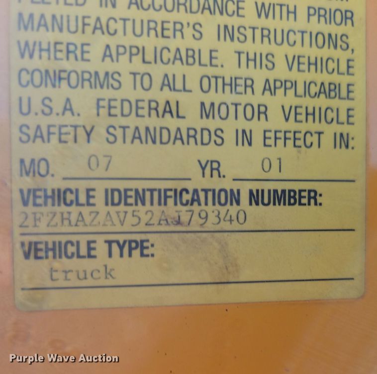 image for item KU9036 2002 Sterling LT9500 dump truck