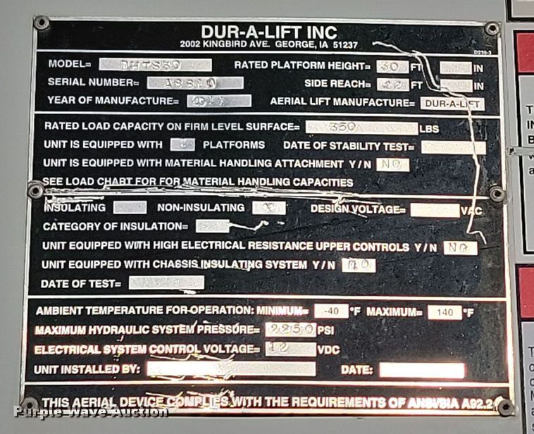 image for item KU9037 2011 Ford  F550 Super Duty XL bucket truck