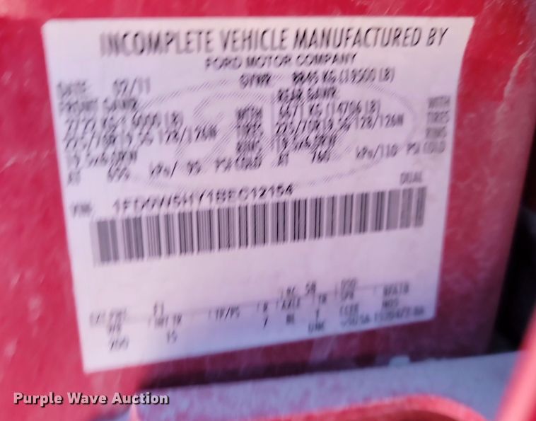 image for item KU9037 2011 Ford  F550 Super Duty XL bucket truck