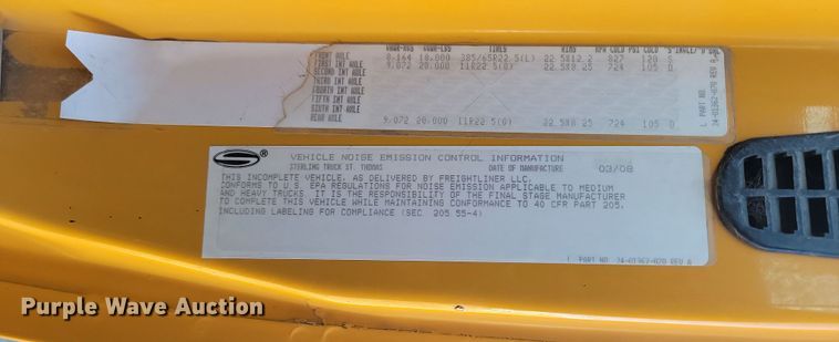 image for item KU9046 2008 Sterling  dump truck