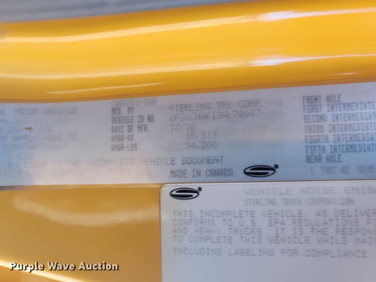 image for item KU9047 2003 Sterling Acterra  bucket truck