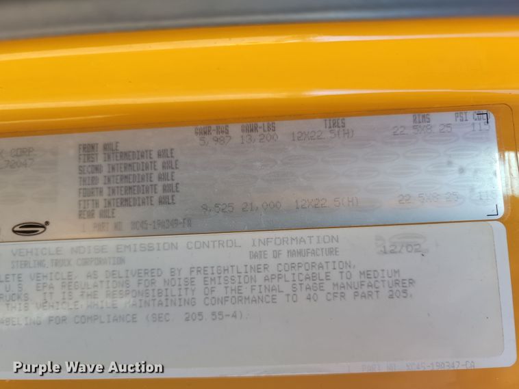 image for item KU9047 2003 Sterling Acterra  bucket truck