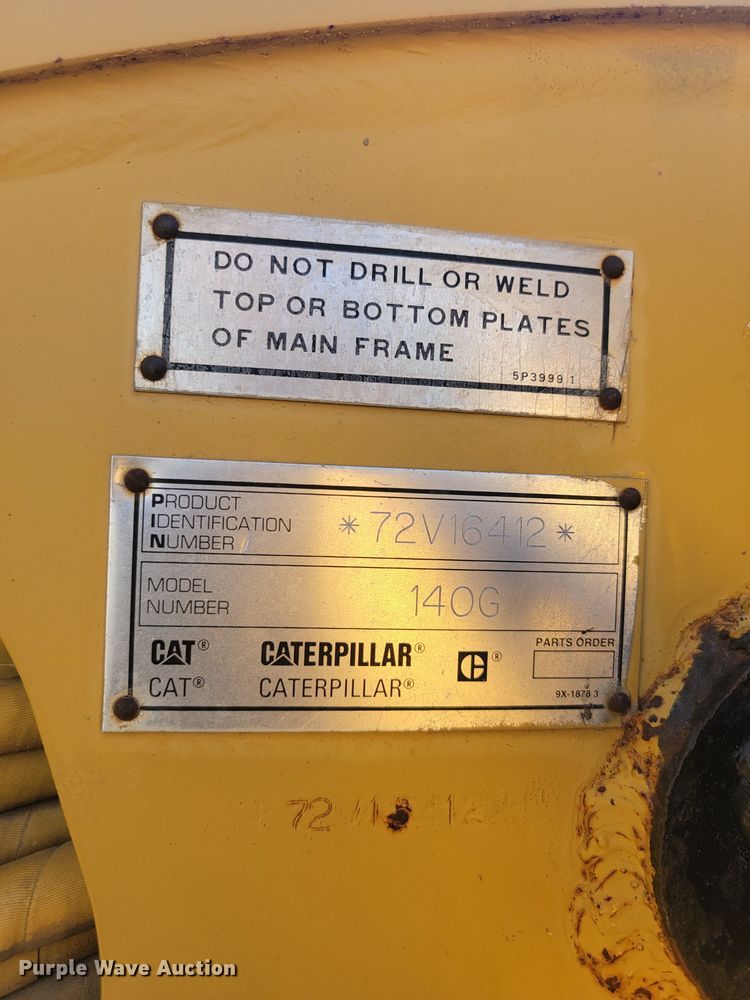 image for item KU9056 1994 Caterpillar 140G  motor grader