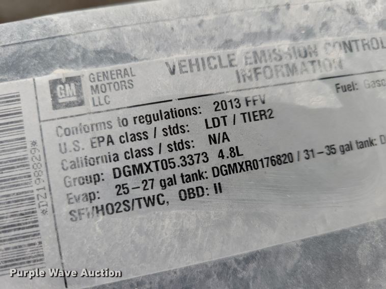 image for item LC9388 2013 Chevrolet Silverado 1500  Ext. Cab pickup truck