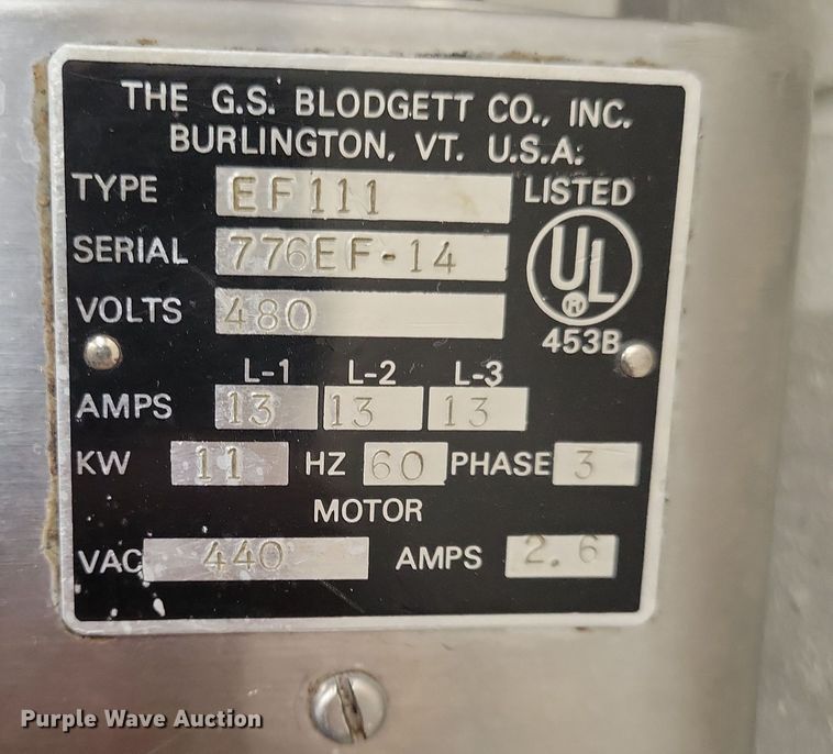 image for item LC9414 Blodgett EF111  oven