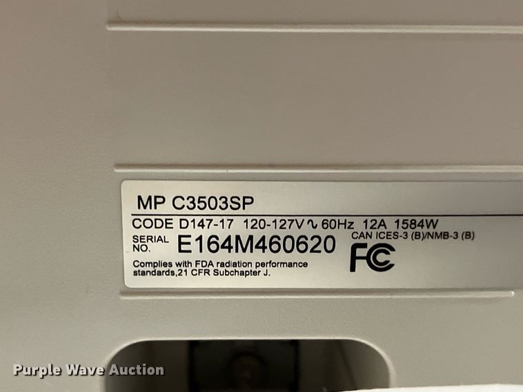 image for item LD9294 Lanier MP C3503  printer