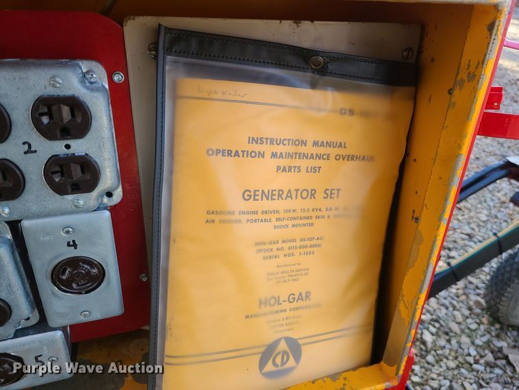 image for item LJ9432 Onan J120-S/967F  generator