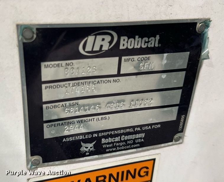 image for item LO9296 2003 Bobcat BCA12S  double drum vibratory roller