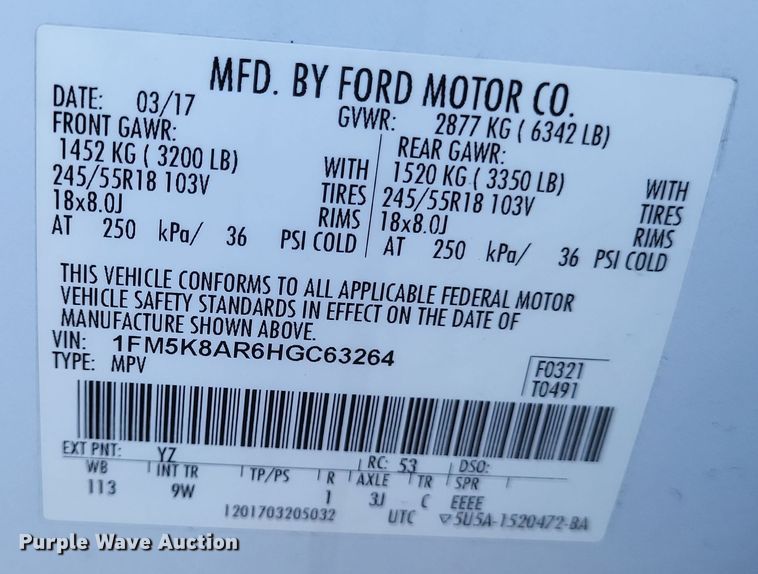 image for item MI9862 2017 Ford Explorer Police Interceptor  SUV