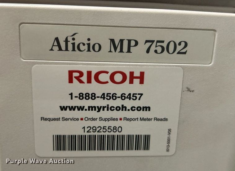 image for item NB9271 Ricoh Aficio MP7502 copy machine
