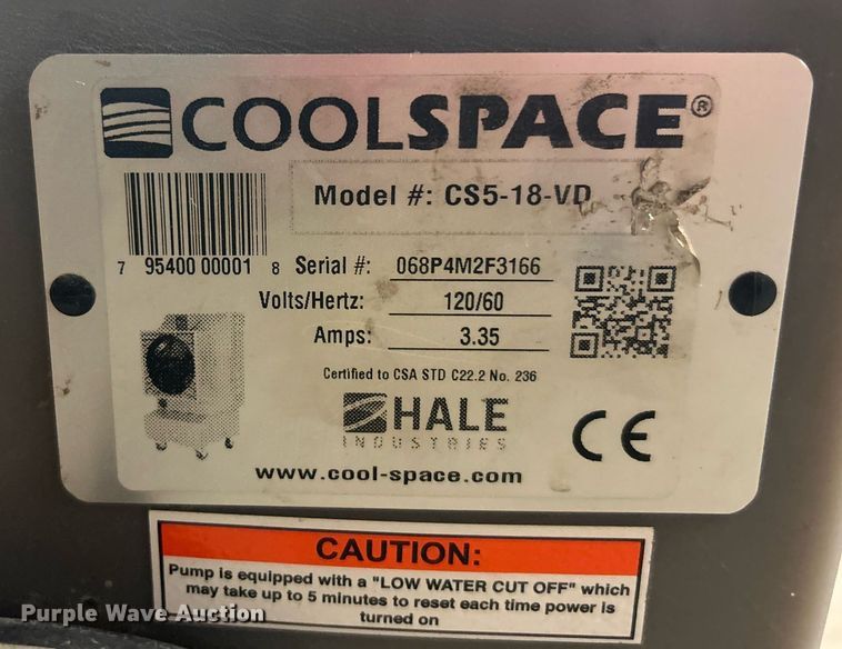 image for item NB9280 Coolspace CS5-18-VD evaporative cooler