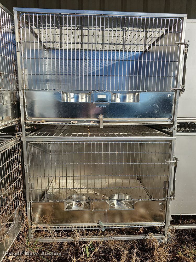 image for item NE9318 (3) double stainless steel kennels