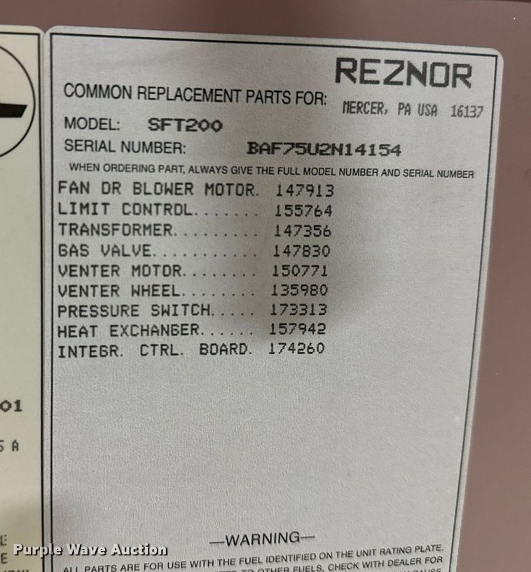 image for item NI9614 (2) Reznor overhead furnace units