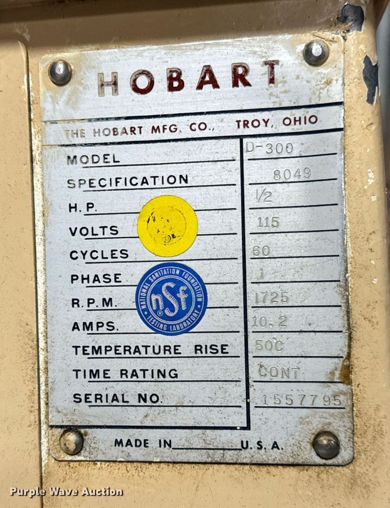 image for item NI9619 Hobart D-300  mixer