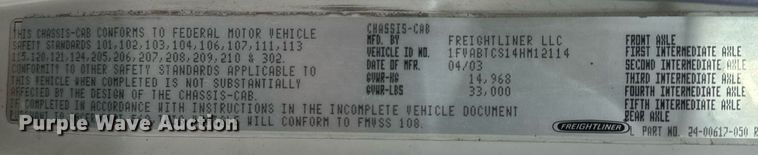 image for item NM9182 2004 Freightliner FL70  utility / service truck