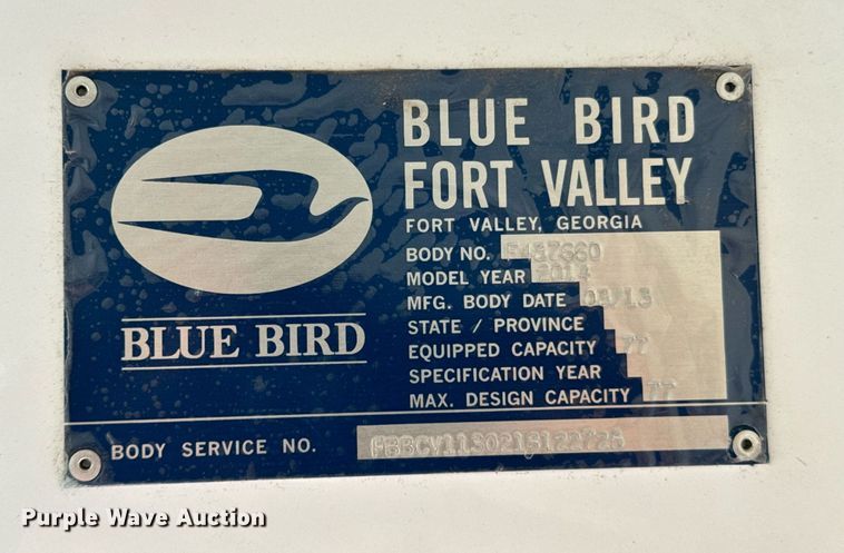 image for item OD9825 2014 Blue Bird Vision  school bus