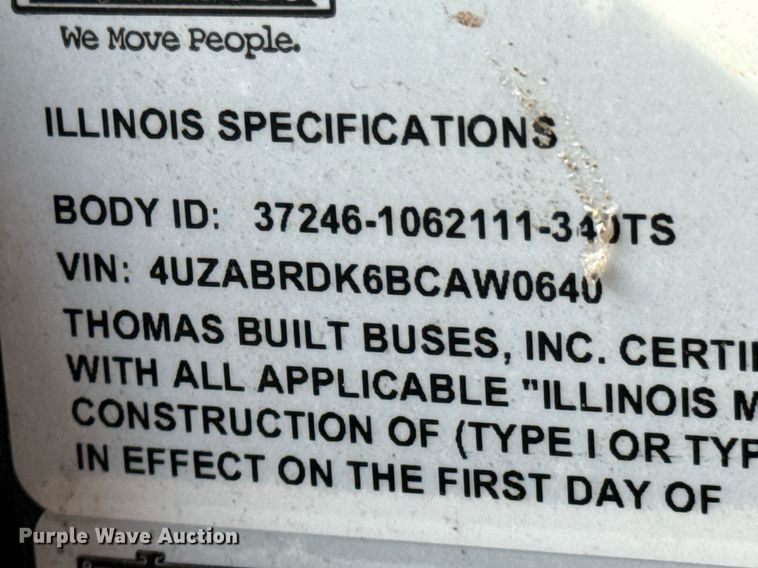 image for item OD9827 2011 Thomas B2  school bus