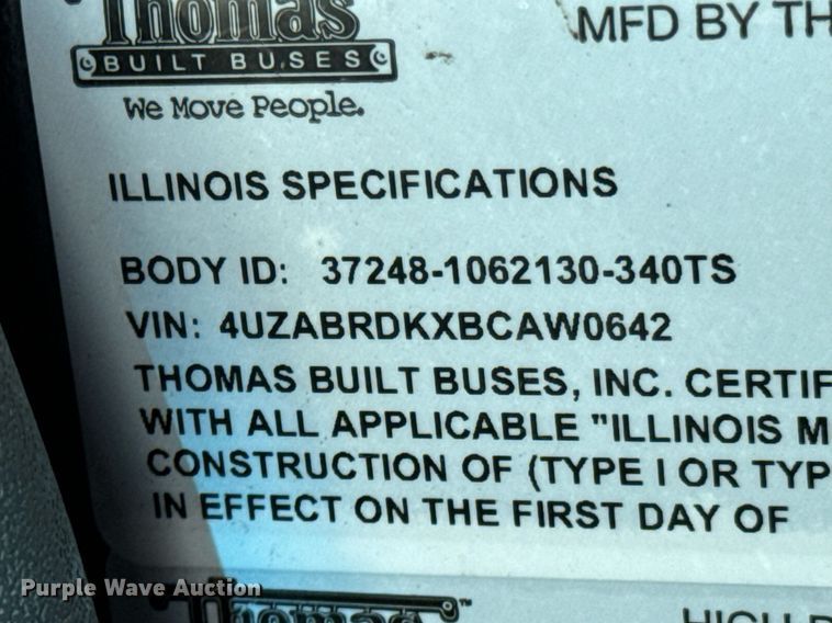 image for item OD9828 2011 Thomas B2  school bus