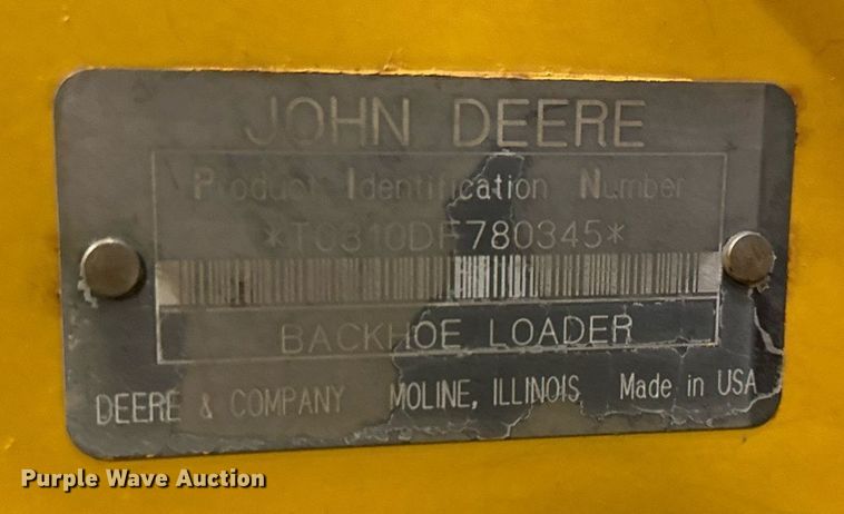 image for item OF9199 1992 John Deere 310D  backhoe