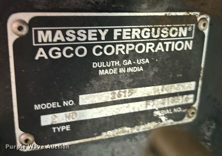 image for item DN0636 2008 Massey Ferguson 2615  tractor