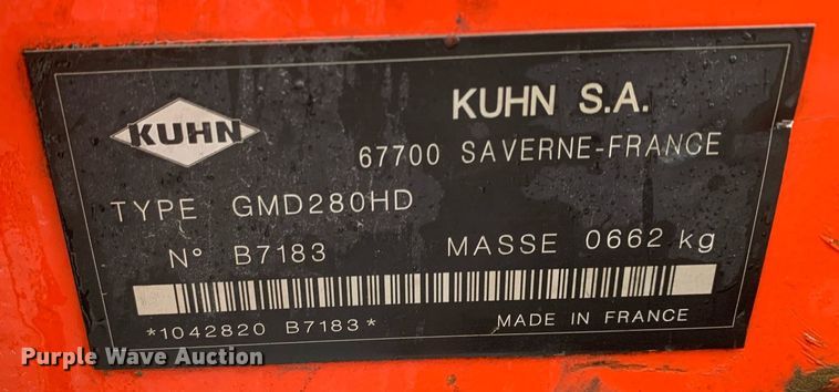 image for item DP8792 2019 Kuhn GMD280HD  disc mower
