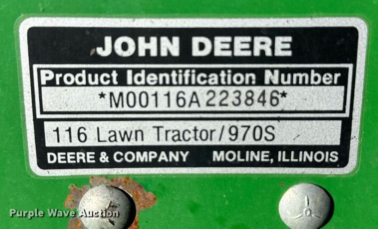 image for item EK9856 John Deere 116  lawn mower