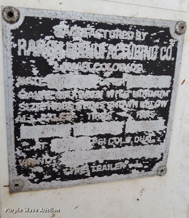 image for item DK8954 1999 Ranco  end dump trailer