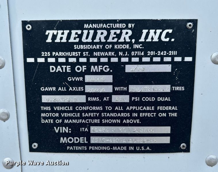 image for item OM9203 1989 Theurer ISAC480A10S226  dry van trailer