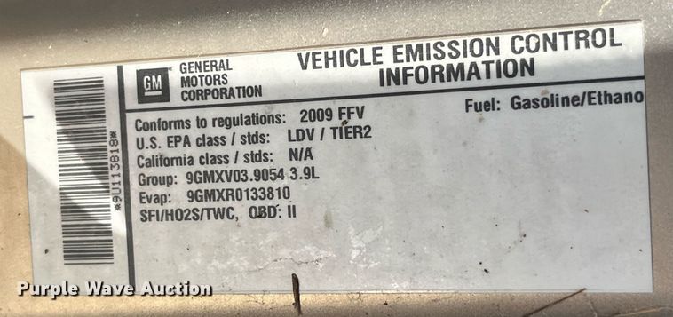 image for item DP2167 2009 Buick Lucerne CXL