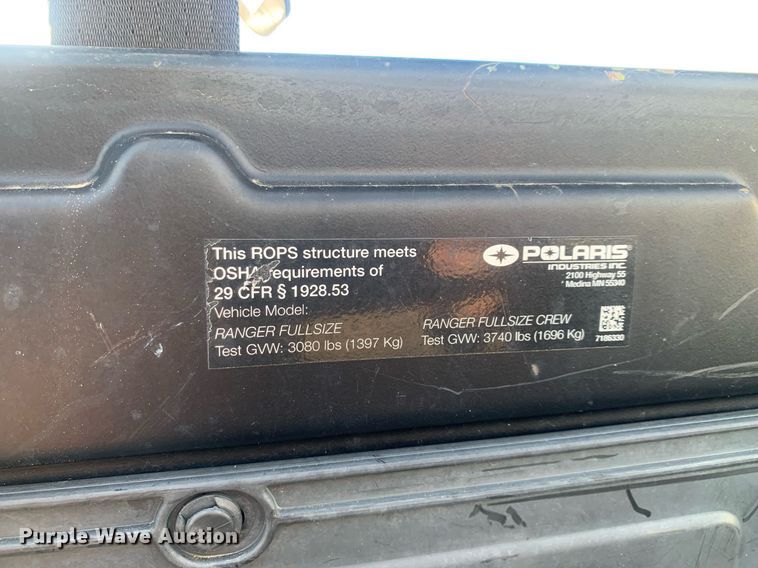 image for item DP8800 2018 Polaris Ranger XP 900 H.O.  utility vehicle