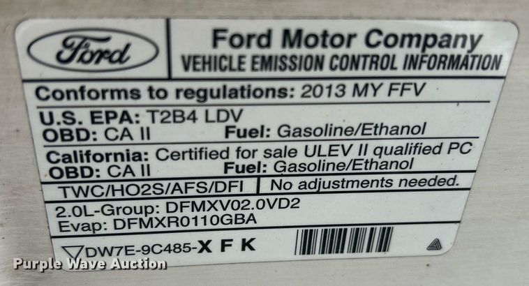 image for item DQ1078 2013 Ford Focus