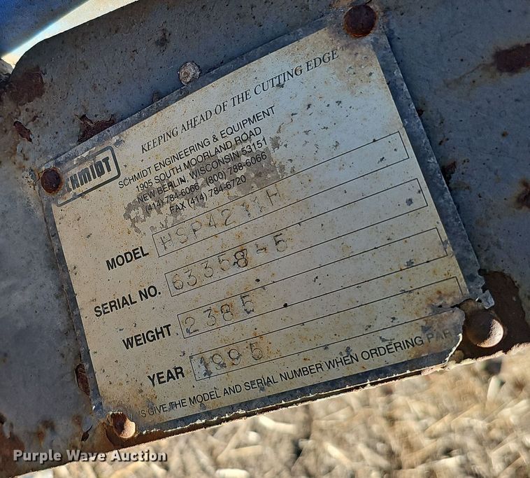 image for item DQ8541 1995 Schmidt HSP4211H  snow plow