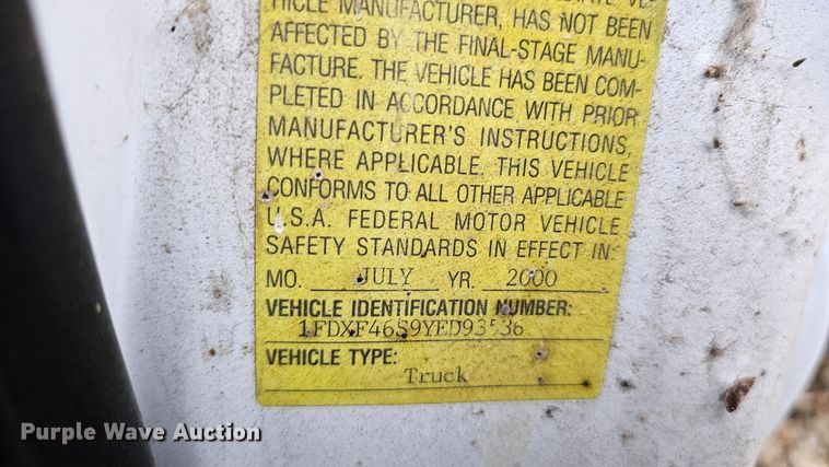 image for item DQ8569 2000 Ford F450 Super Duty  box truck