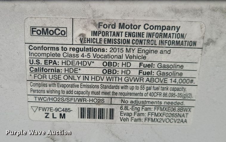 image for item DR7848 2015 Ford E450  shuttle bus