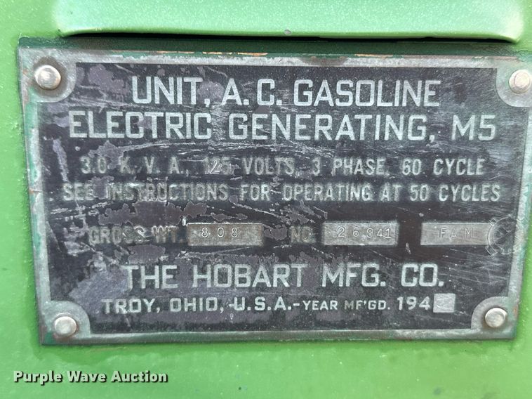 image for item EK9861 Hobart M5  generator