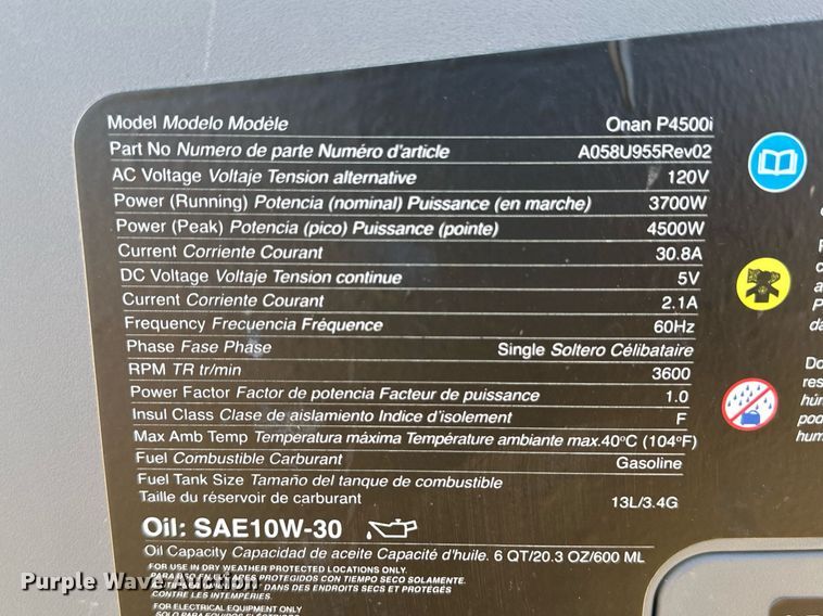 image for item EK9868 Cummins P4500i  generator