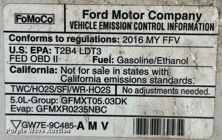 image for item IB9300 2016 Ford F150  SuperCrew pickup truck