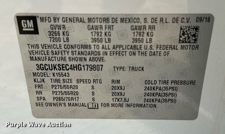 image for item IB9301 2017 Chevrolet Silverado 1500  Crew Cab pickup truck