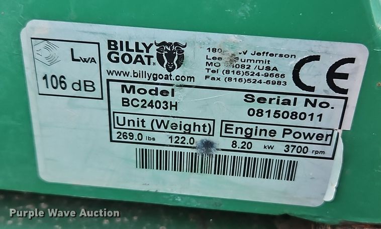 image for item LB9681 Billy Goat Outback  brush mower