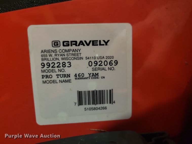 image for item LC9480 2020 Gravely Pro-Turn 460  ZTR lawn mower