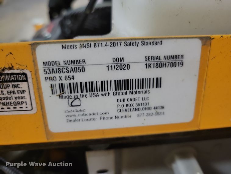 image for item LC9482 2020 Cub Cadet Pro X 600  ZTR lawn mower