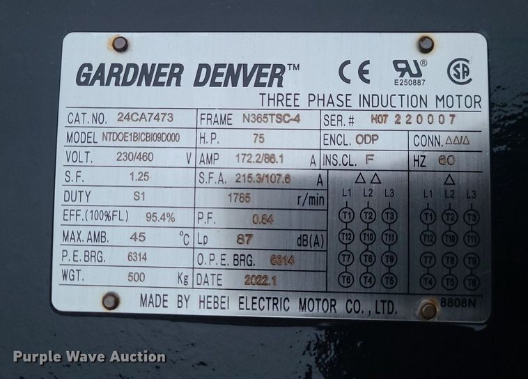 image for item LJ9440 Gardner Denver  electric motor