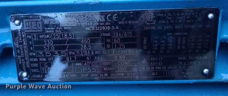 image for item LJ9441 Gardner Denver  electric motor