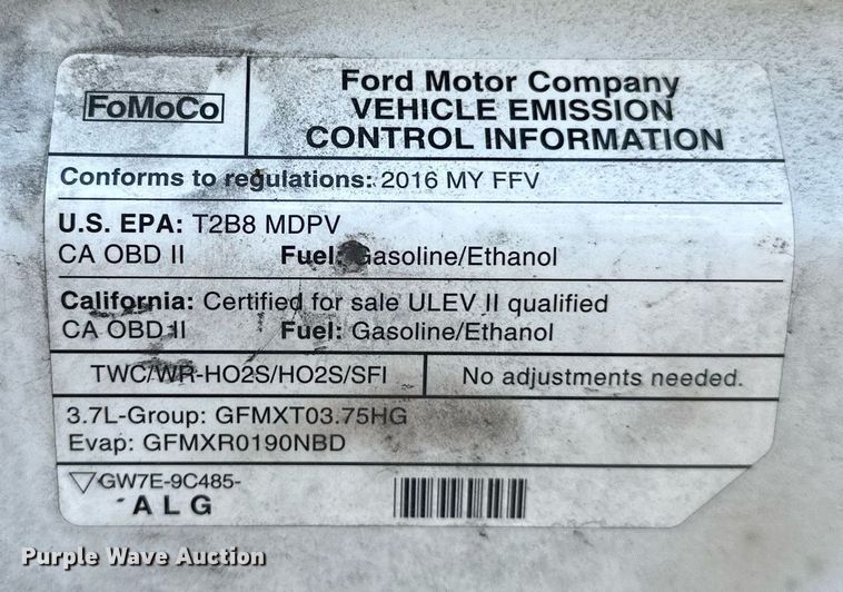 image for item LK9703 2016 Ford Transit 150  van