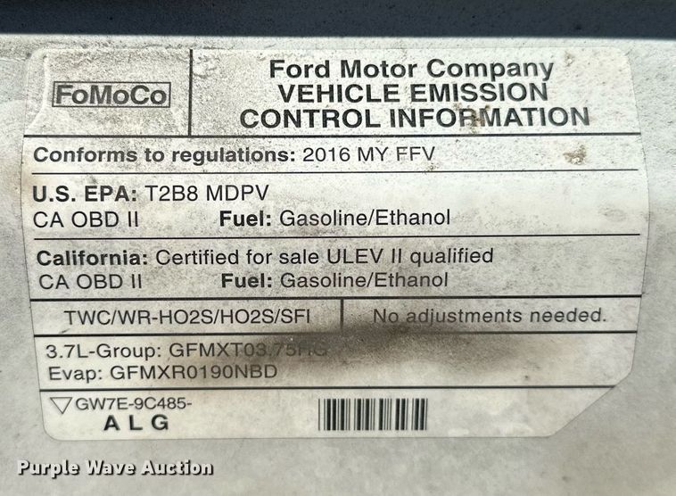 image for item LK9704 2016 Ford Transit 150  van